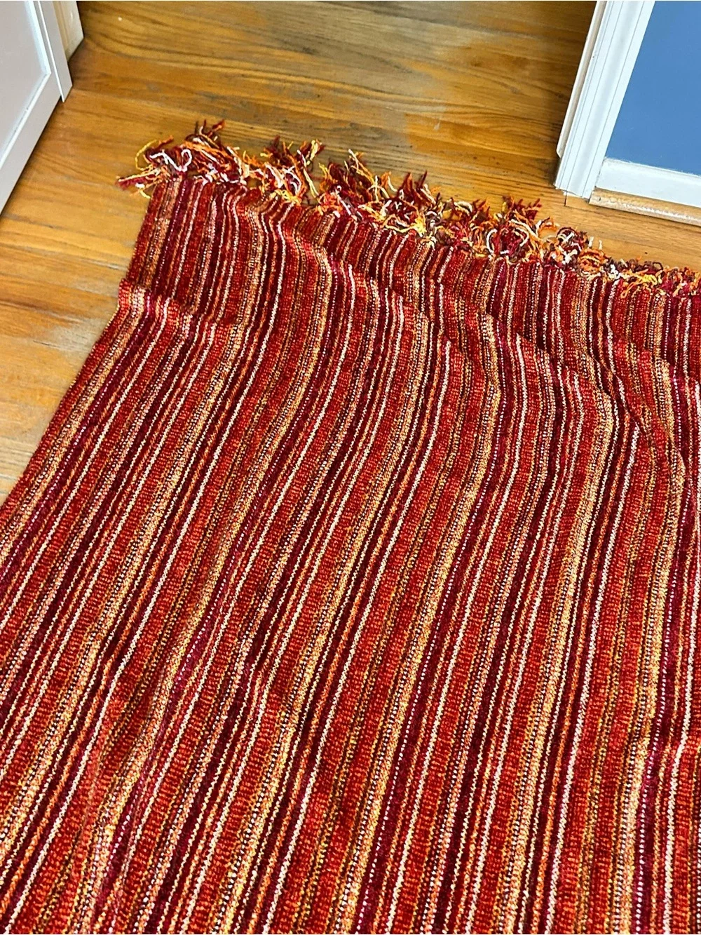 ⭐️5FOR$25⭐️. Pier 1 Imports Orange Wool Throw 6ft. x 4ft.